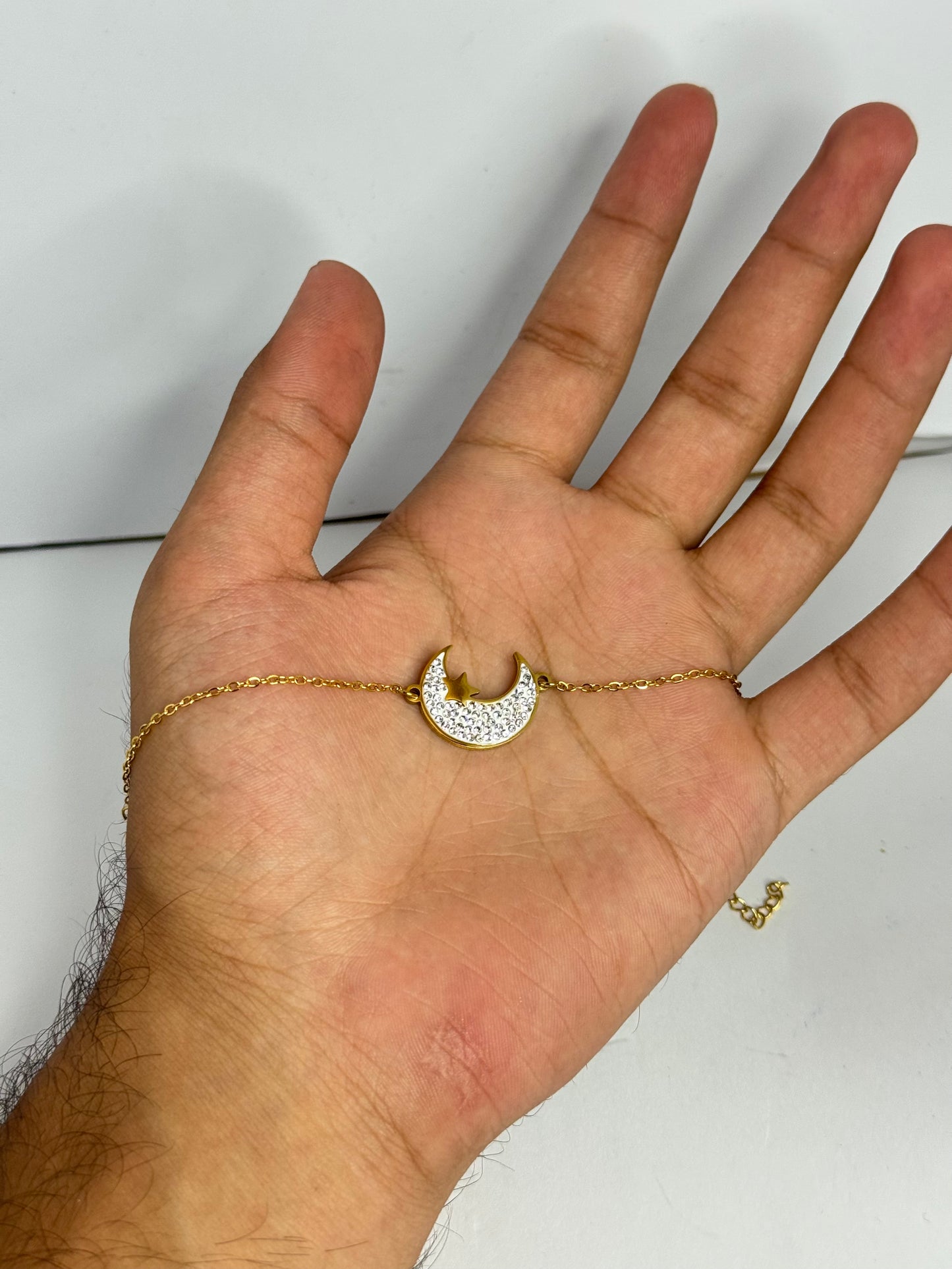 Celestial Moon & Bird Bracelet – Gold & Crystal - Glimzie