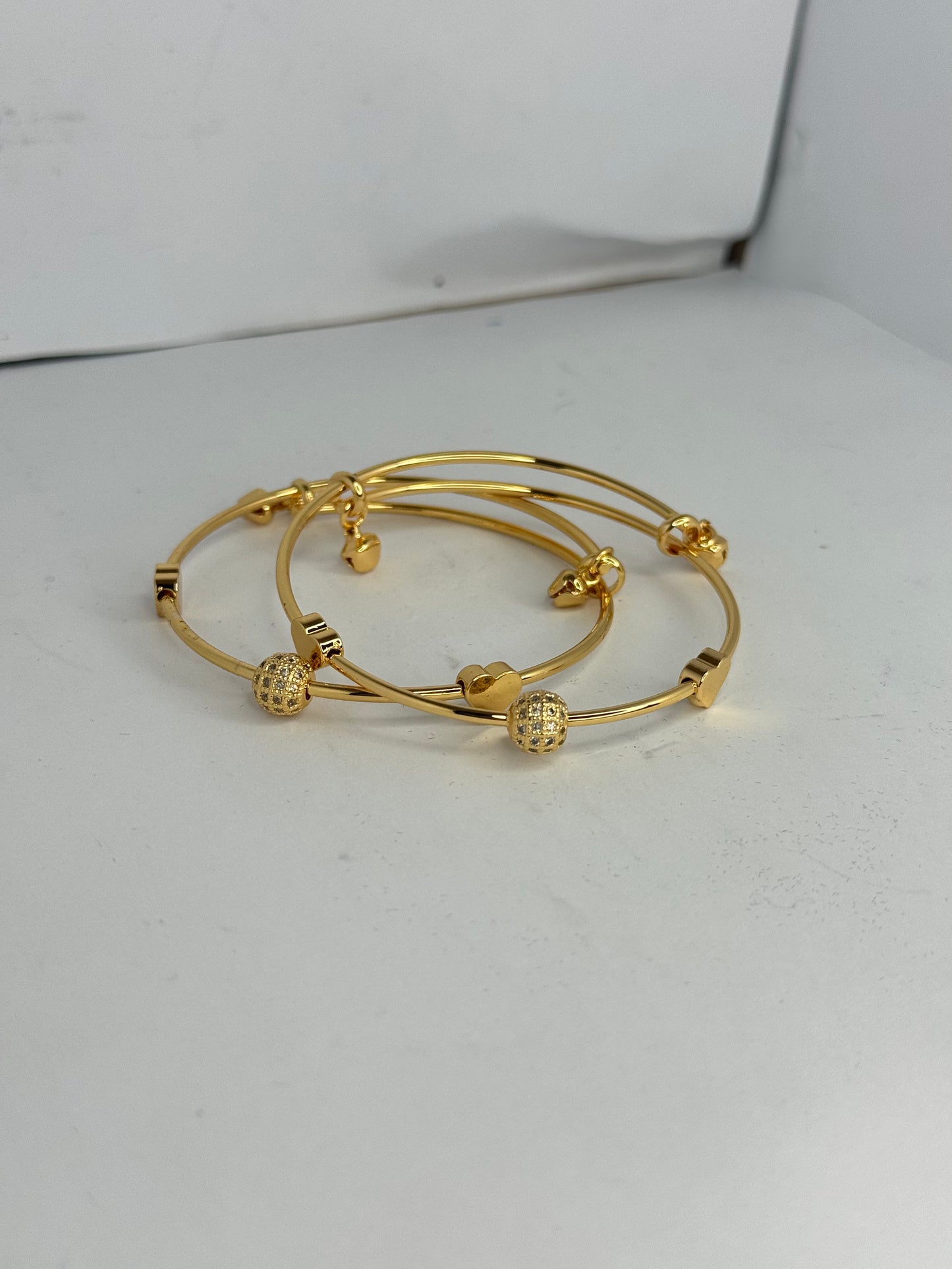 Minimalist Gold Charm Bangles – Sleek & Sparklin - Glimzie