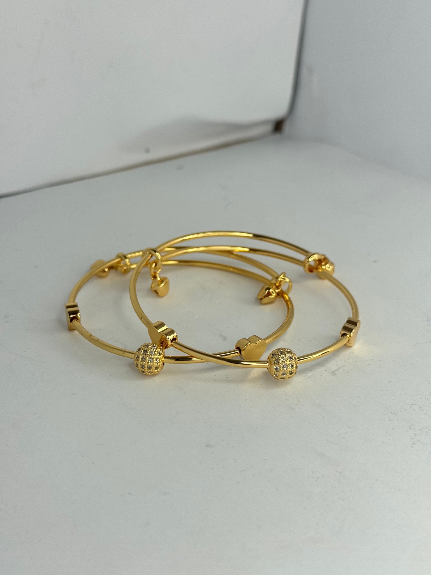Minimalist Gold Charm Bangles – Sleek & Sparklin - Glimzie