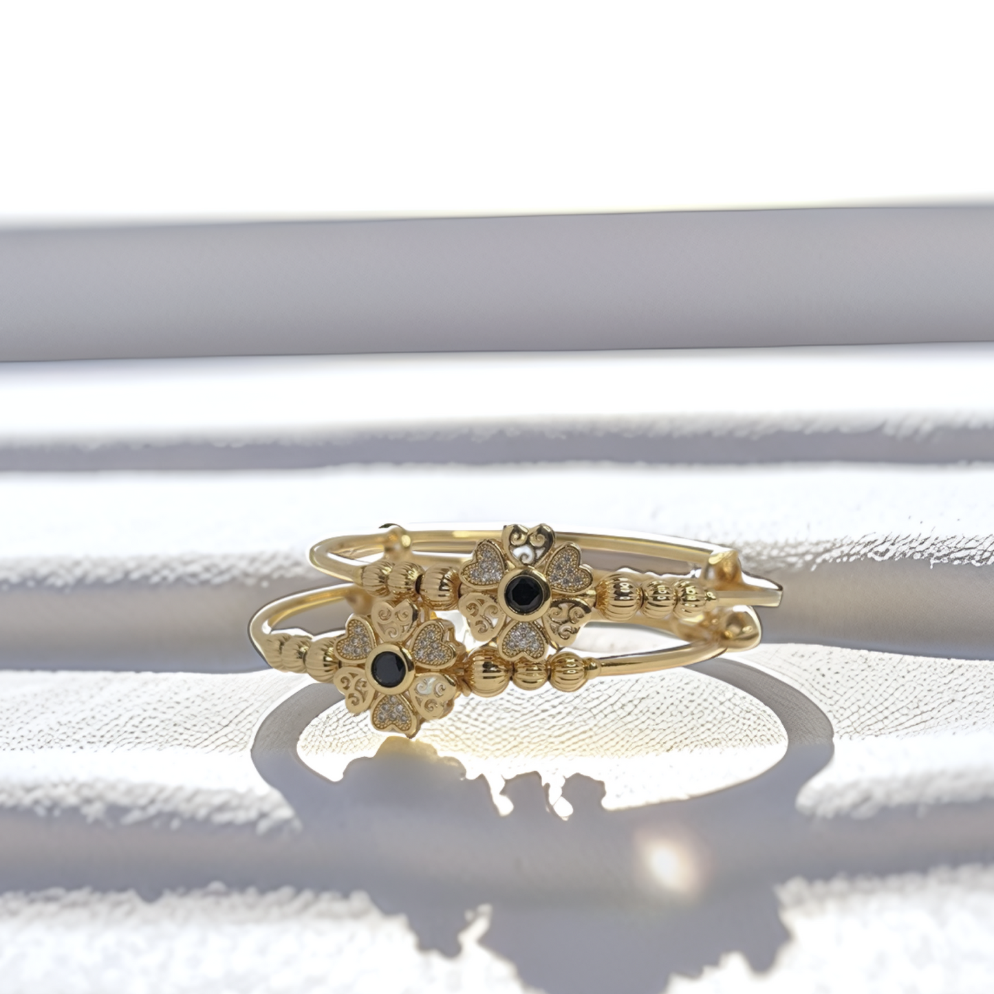 Regal Floral Gold Bangles – Traditional Elegance with a Modern Touch - Glimzie