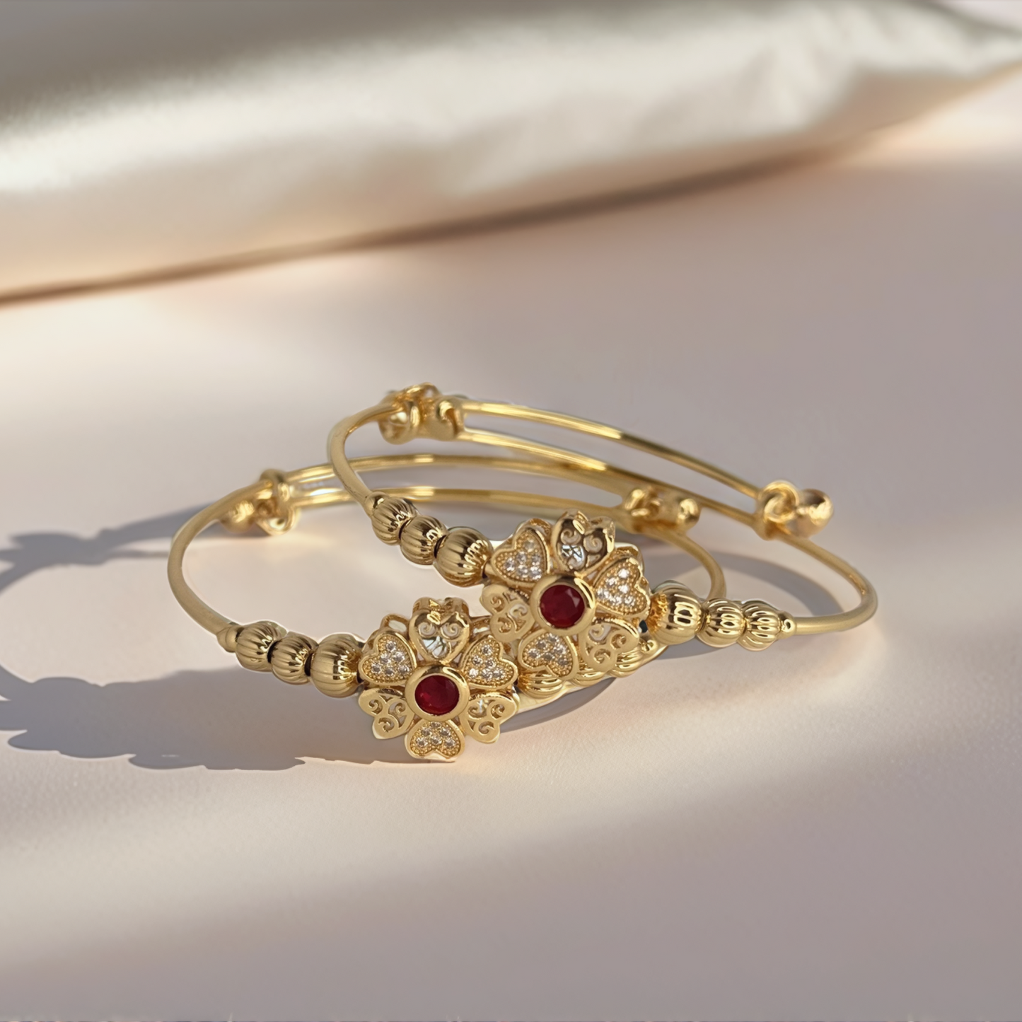 Regal Floral Gold Bangles – Traditional Elegance with a Modern Touch - Glimzie