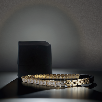 Elegant Crystal Tennis Bracelet – Gold & Silver Options (Unisex) - Glimzie