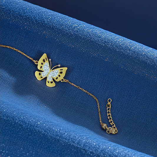 Golden Butterfly Bracelet – Elegant &amp; Sparkling Design - Glimzie